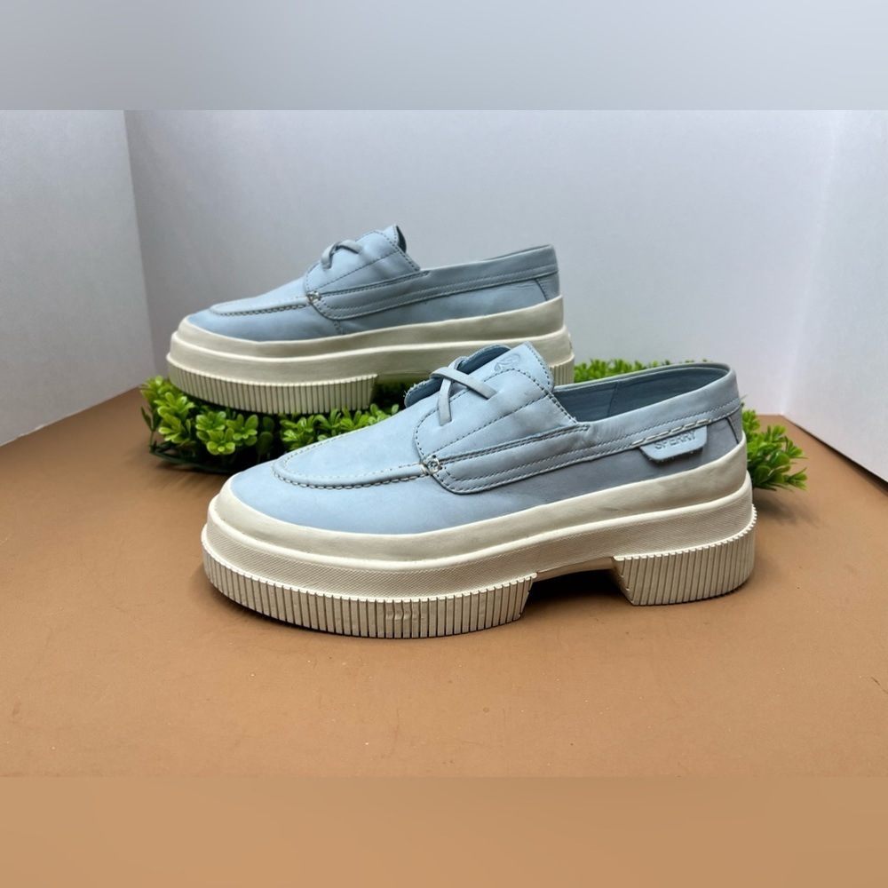 New Sperry, platform woman’s, Highland boat shoe baby blue - Picture 5 of 11